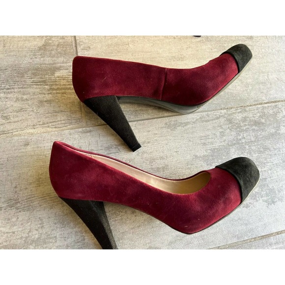 FRANCO SARTO Willa Burgundy Red Suede Leather Pumps High Heel Designer 8.5 - Picture 9 of 9